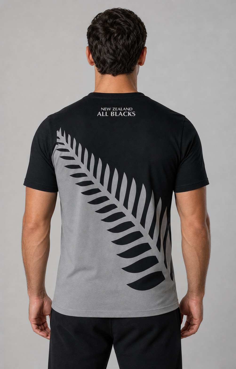 Remera All Blacks New Zealand - dorso con modelo