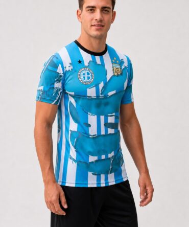 Camiseta Belgrano Argentina - semi costado con estrella negra