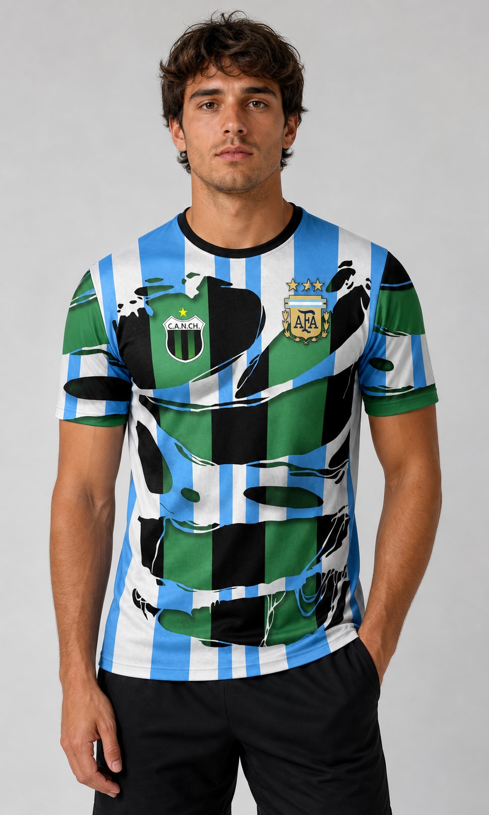 Camiseta Nueva Chicago Argentina - frente AFA tres estrellas