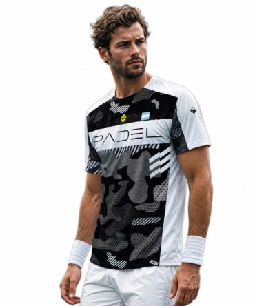Camiseta de Padel Ghost Match mockup hiperrealista con humano