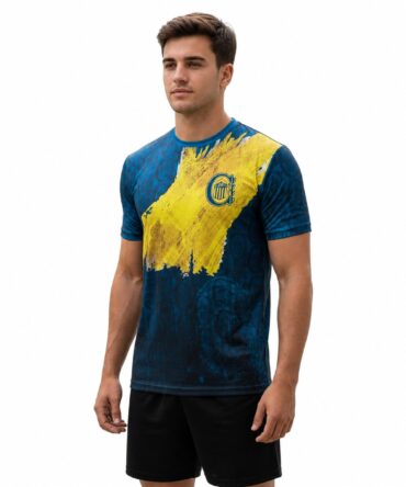 Camiseta Rosario Central mockup hiperrealista semi costado