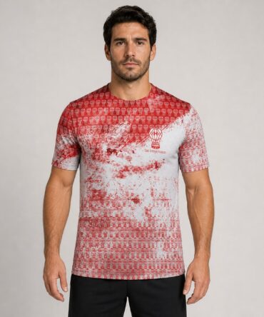 Camiseta Club Atletico Huracan - frente con modelo humano