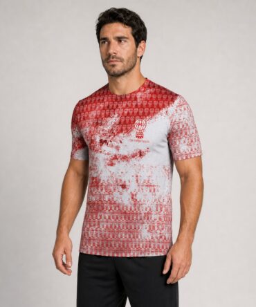 Camiseta Club Atletico Huracan - semi costado con modelo humano