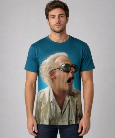 Remera Volver al Futuro Dr Brown - frente con modelo