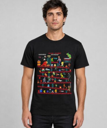 Remera Videojuegos Retro - frente con modelo