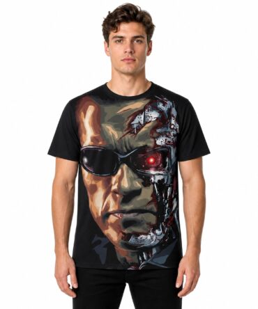 Remera Terminator - frente con modelo humano