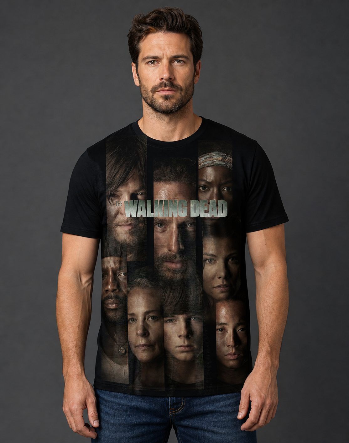 Remera The Walking Dead Pr020 - frente con modelo