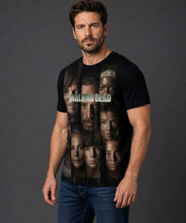 Remera The Walking Dead Pr020 - semi costado con modelo