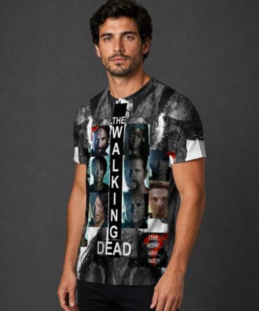 Remera The Walking Dead Pr037 - semi costado con modelo