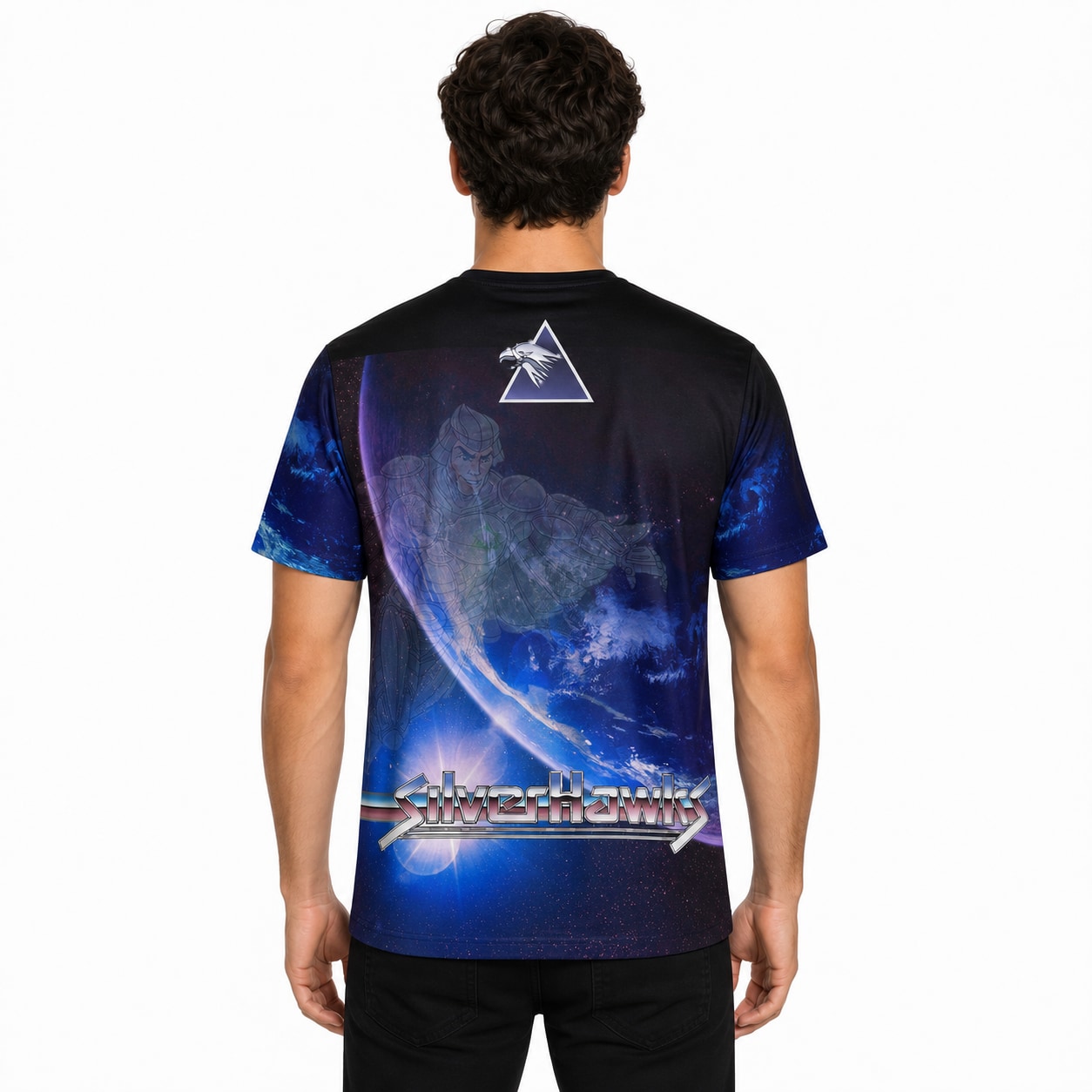 Remera Halcones Galacticos - dorso con modelo humano