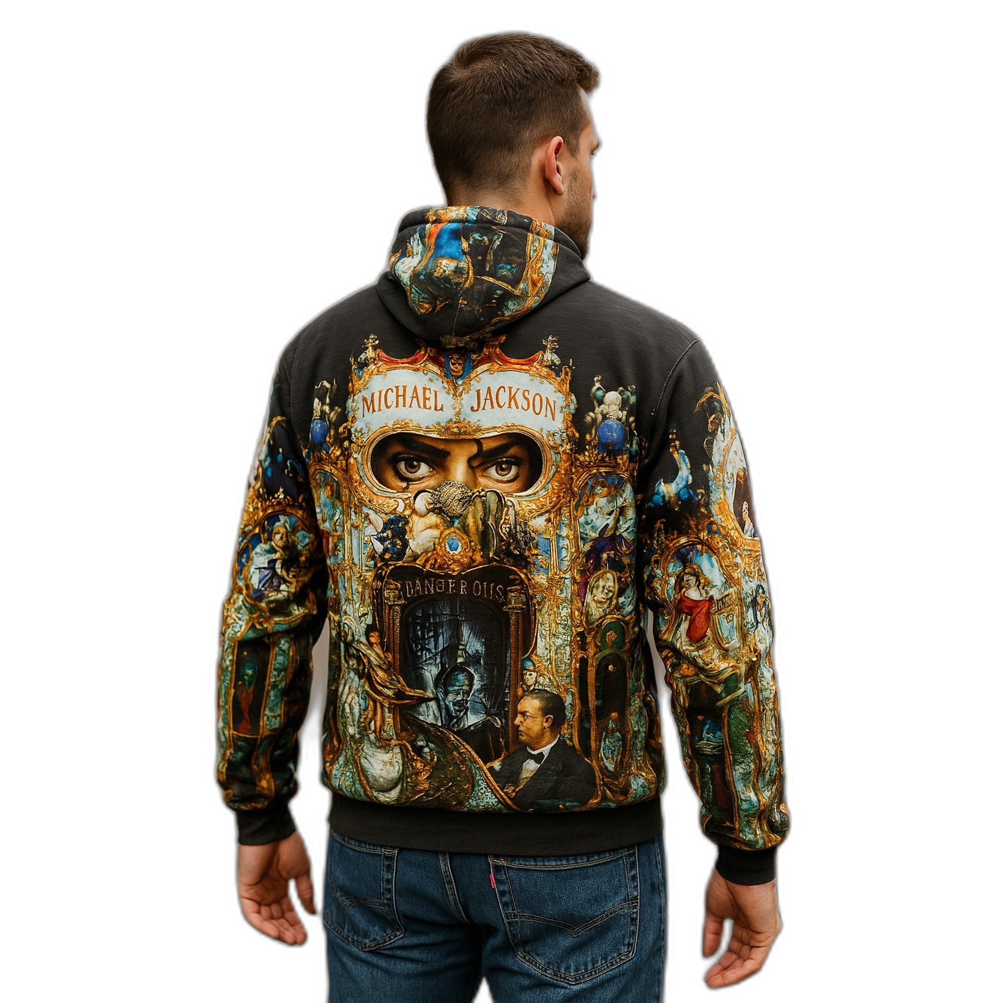 Buzo Michael Jackson Dangerous U002 - dorso en modelo humano