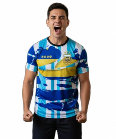 Camiseta club Argentina con escudo AFA de tres estrellas