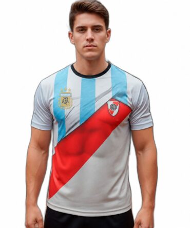 Camiseta club Argentina con escudo AFA de tres estrellas