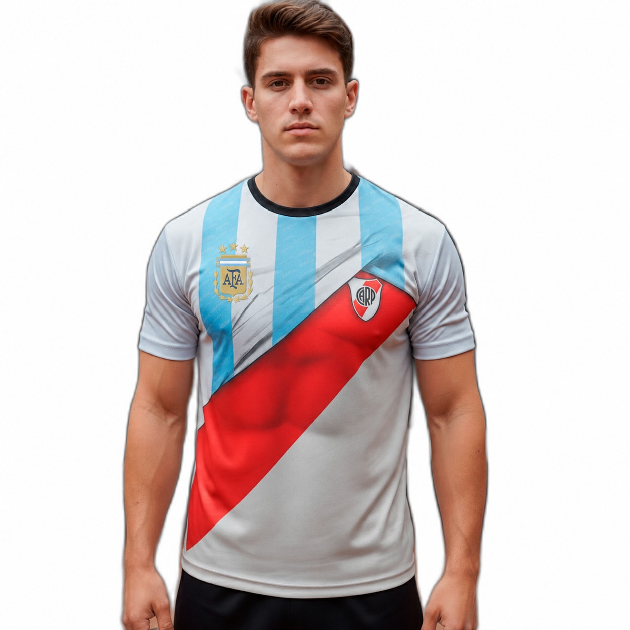 Camiseta club Argentina con escudo AFA de tres estrellas