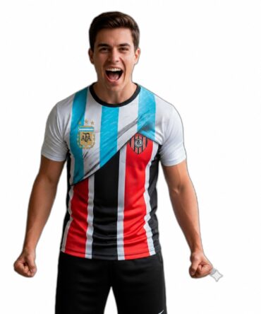 Camiseta club Argentina con escudo AFA de tres estrellas