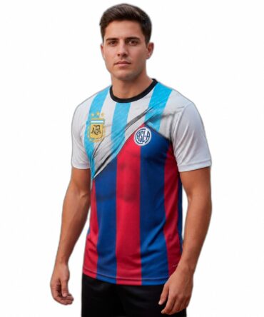 Camiseta club Argentina con escudo AFA de tres estrellas