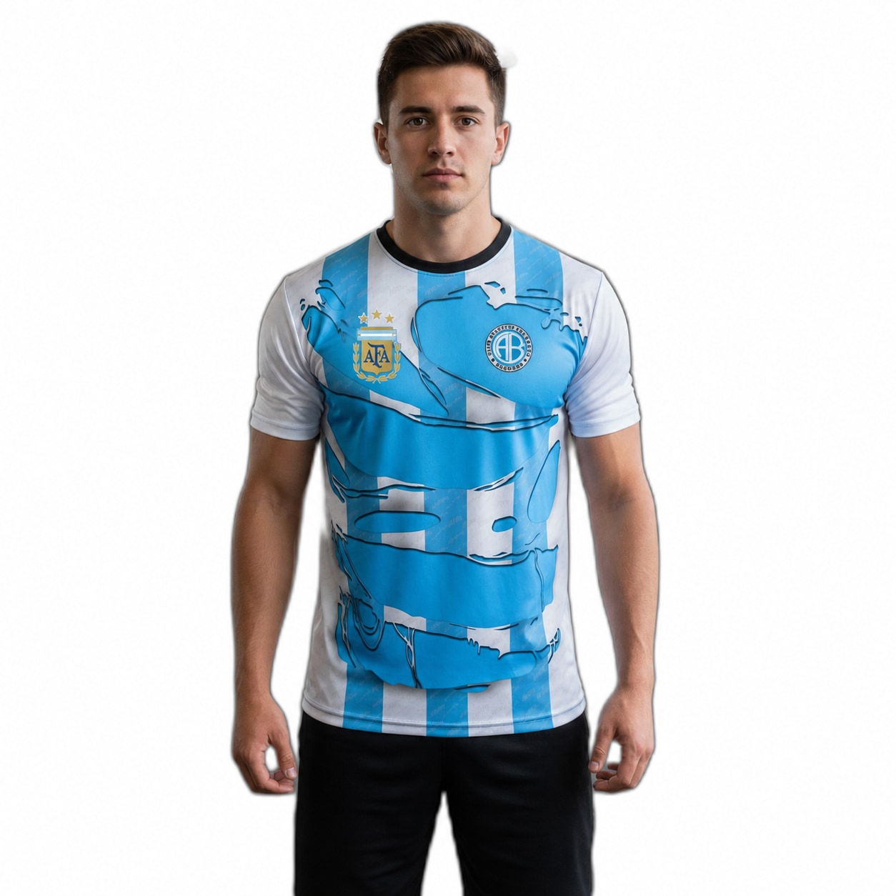 Camiseta club Argentina con escudo AFA de tres estrellas