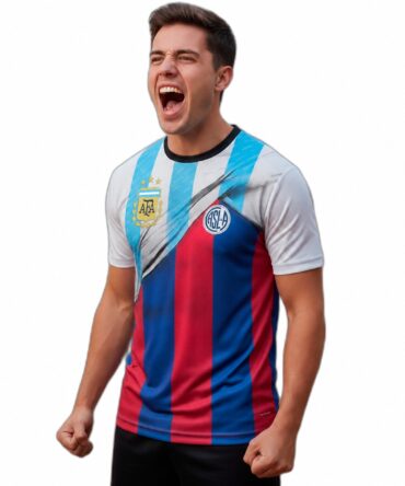 Camiseta club Argentina con escudo AFA de tres estrellas