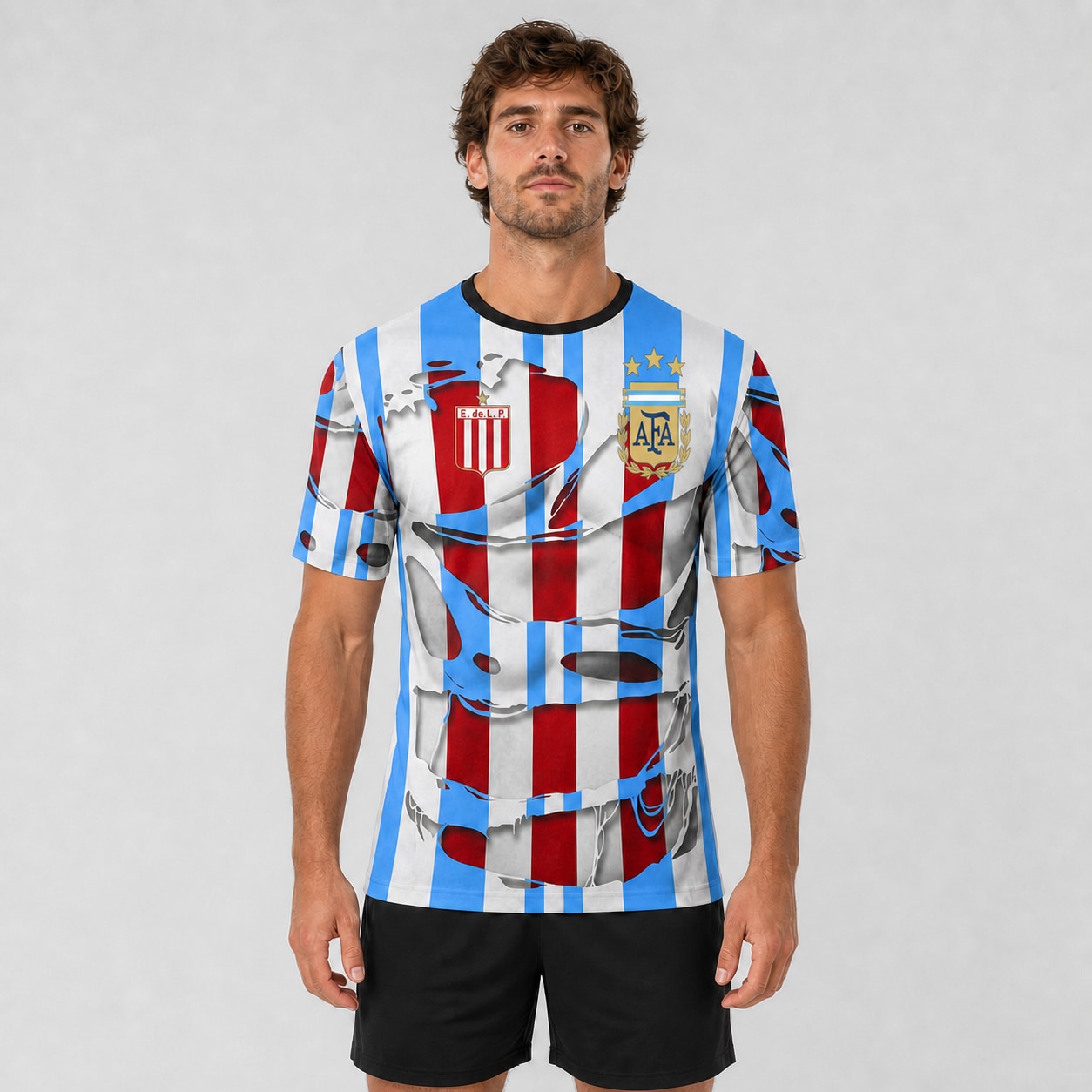 Camiseta club Argentina mockup hiperrealista
