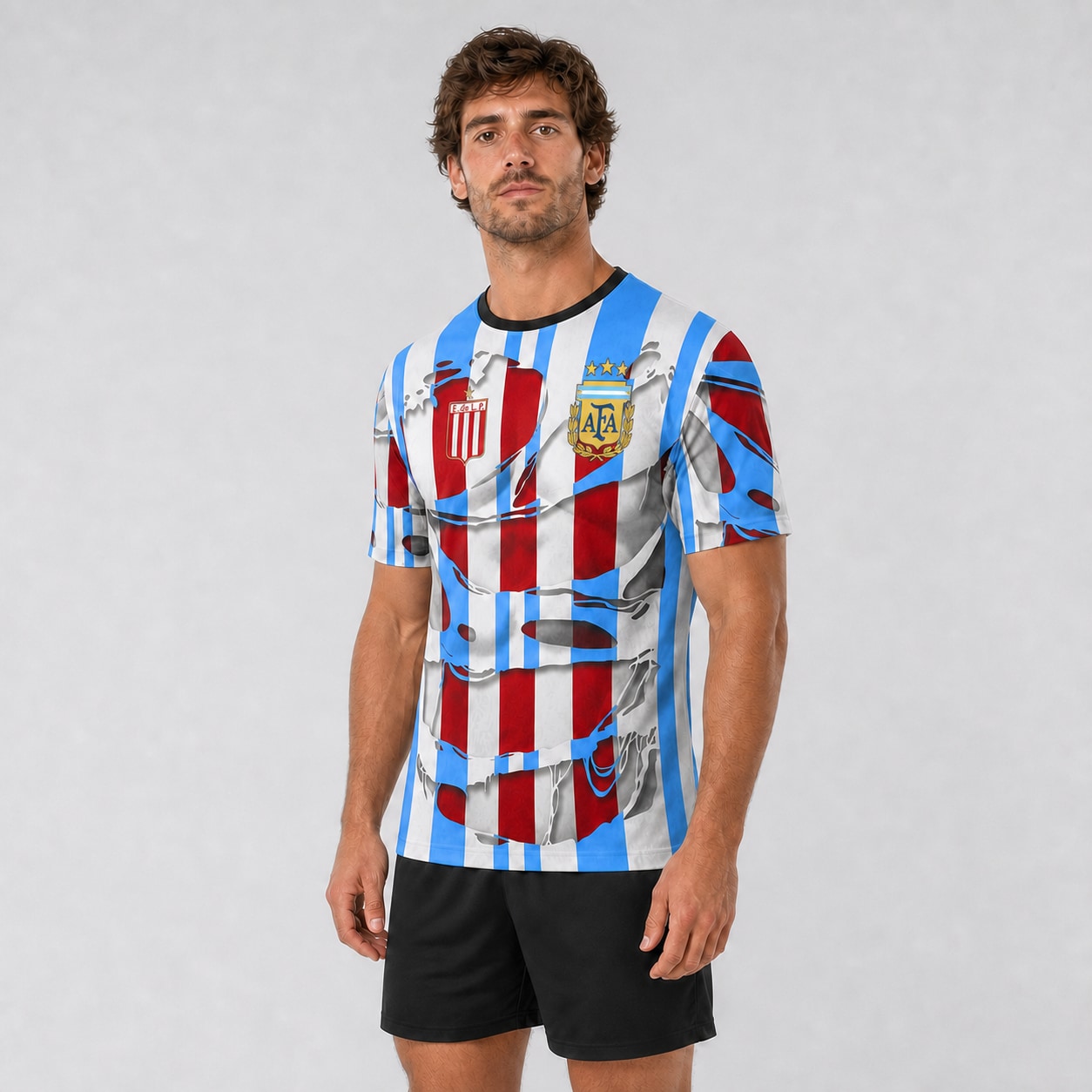 Camiseta club Argentina mockup hiperrealista