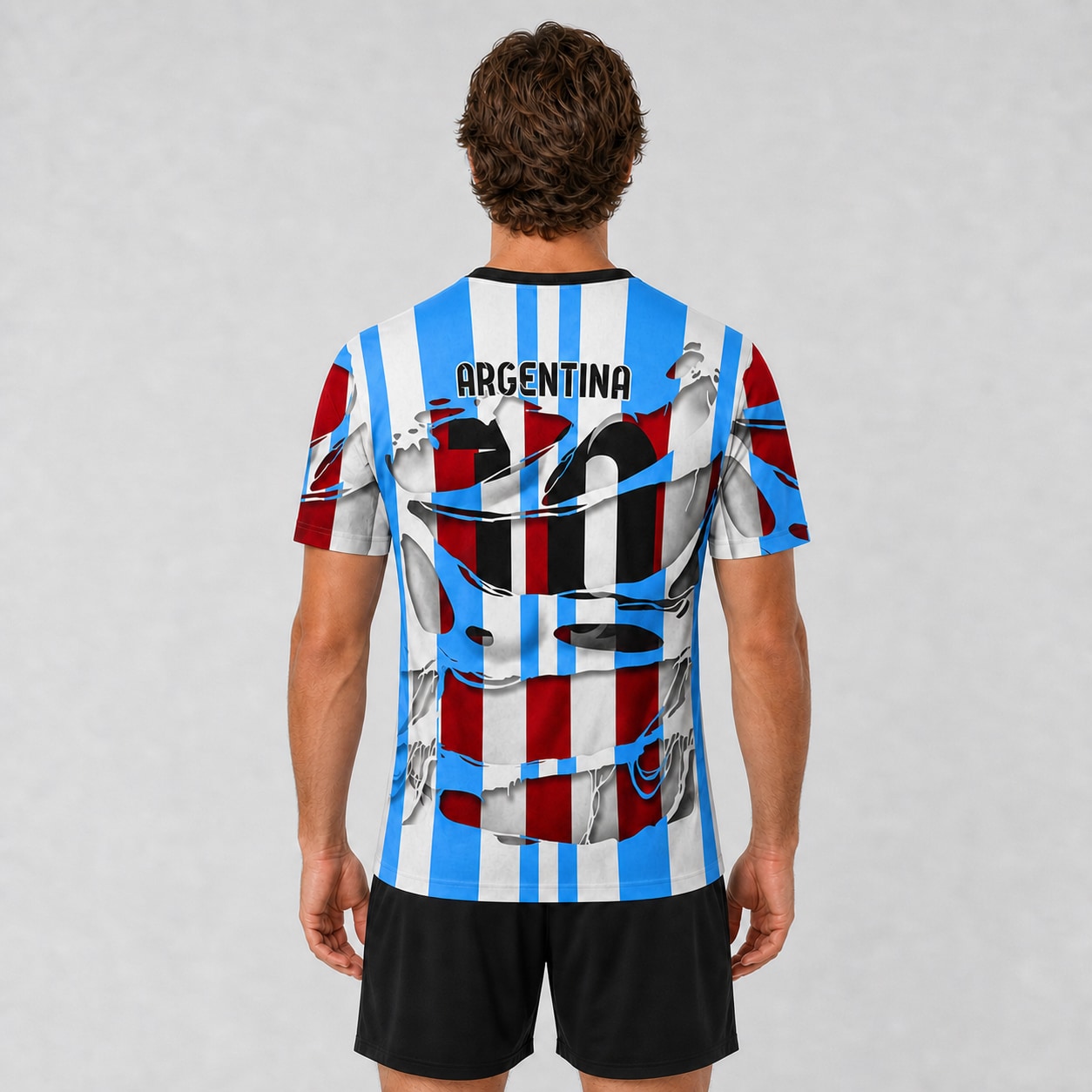 Camiseta club Argentina mockup hiperrealista