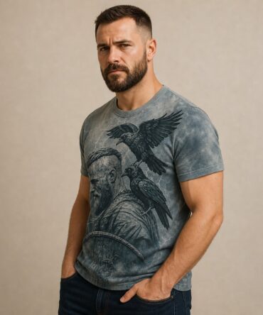 Remera Vikings CS326 - semi costado con modelo humano