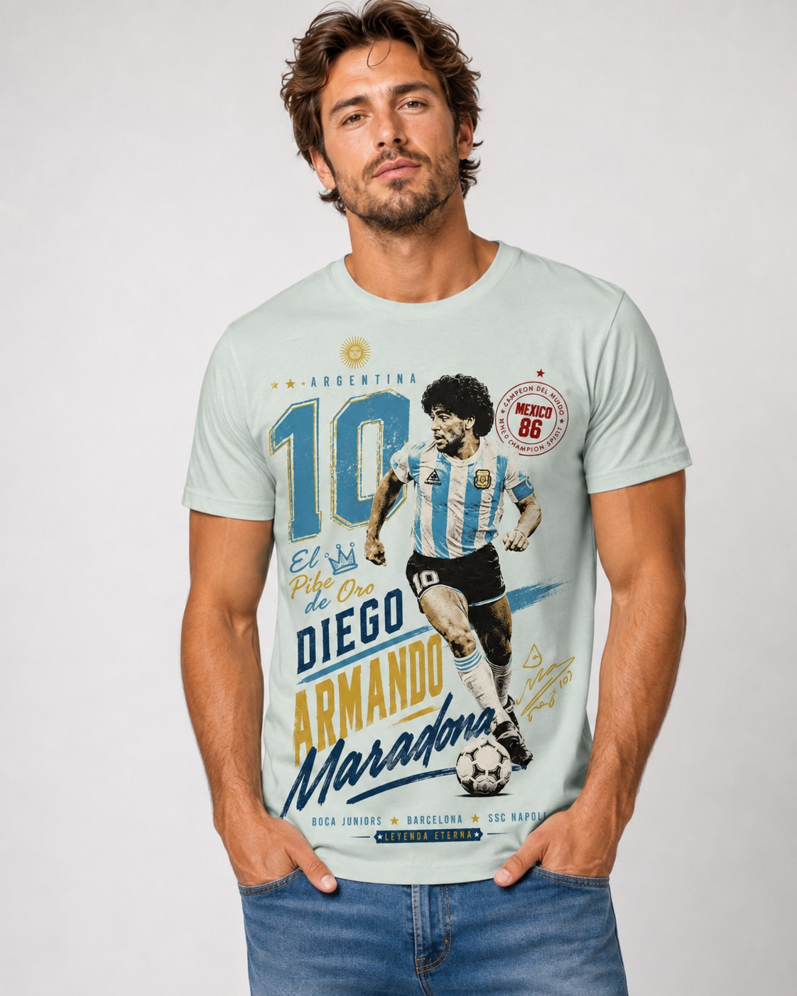 Remera Diego Armando Maradona Retro Vintage - Ranwey