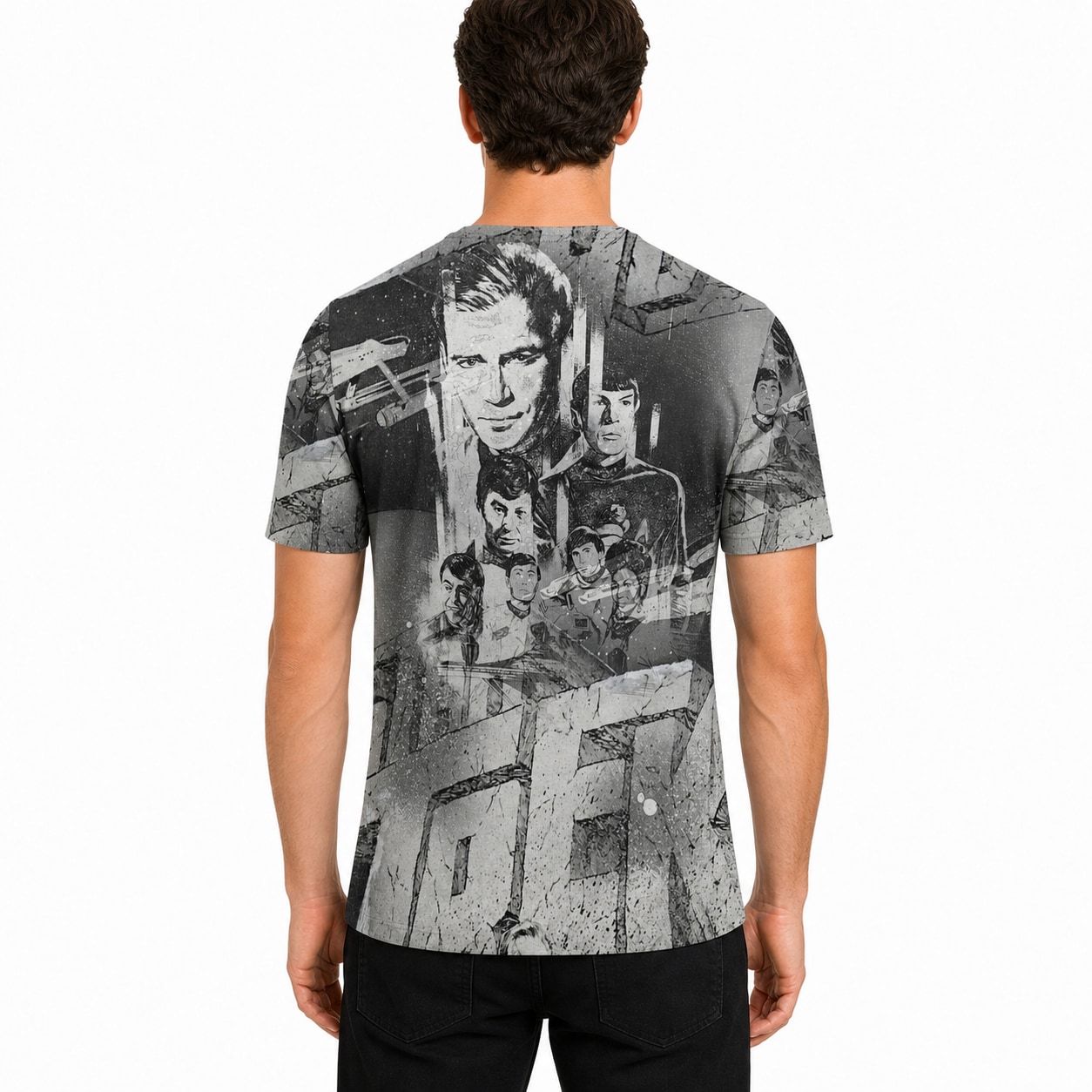 Remera Star Trek - dorso con modelo humano