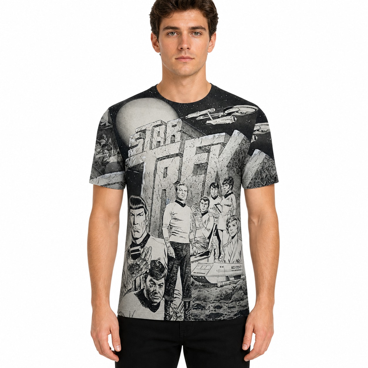 Remera Star Trek - frente con modelo humano