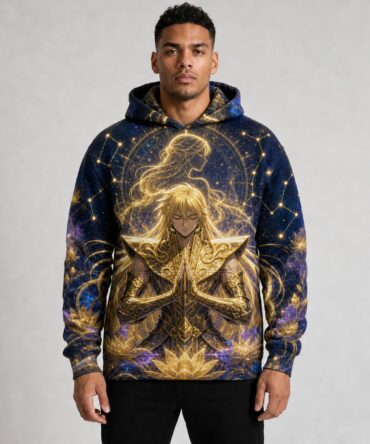 Buzo Shaka de Virgo Luz Celestial — frente, semi costado y dorso