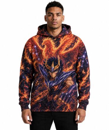 Buzo Ikki de Fénix Renacer de Fuego — frente, semi costado y dorso