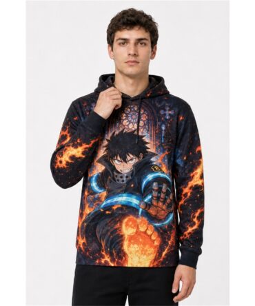 Buzo Fire Force Pisadas del Diablo — frente, semi costado y dorso