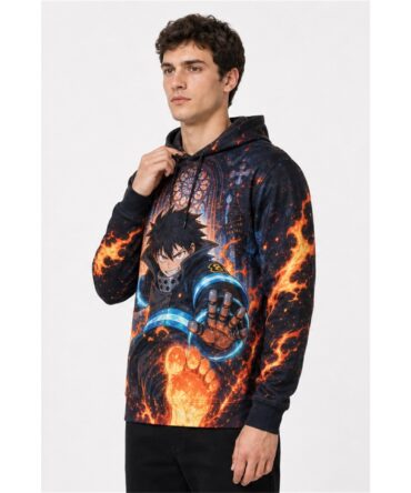 Buzo Fire Force Pisadas del Diablo — frente, semi costado y dorso