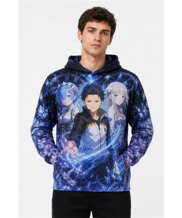 Buzo Re:Zero Lazo de Cristal — frente, semi costado y dorso