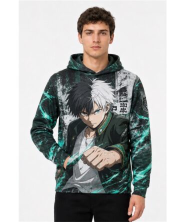 Buzo Wind Breaker Guardián de Furin — frente, semi costado y dorso