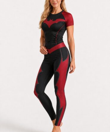 Conjunto Deportivo Batwoman Negro y Rojo