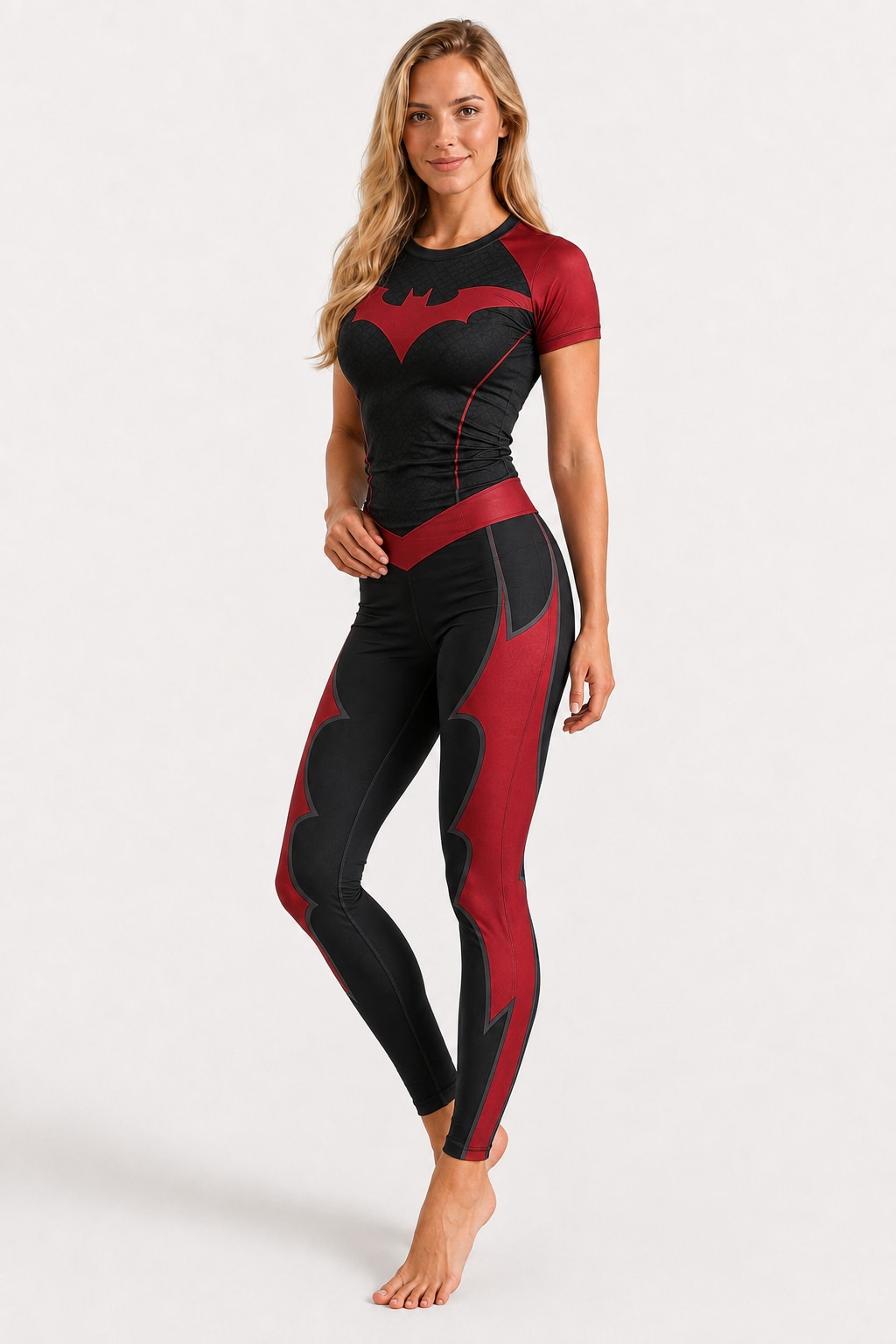 Conjunto Deportivo Batwoman Negro y Rojo