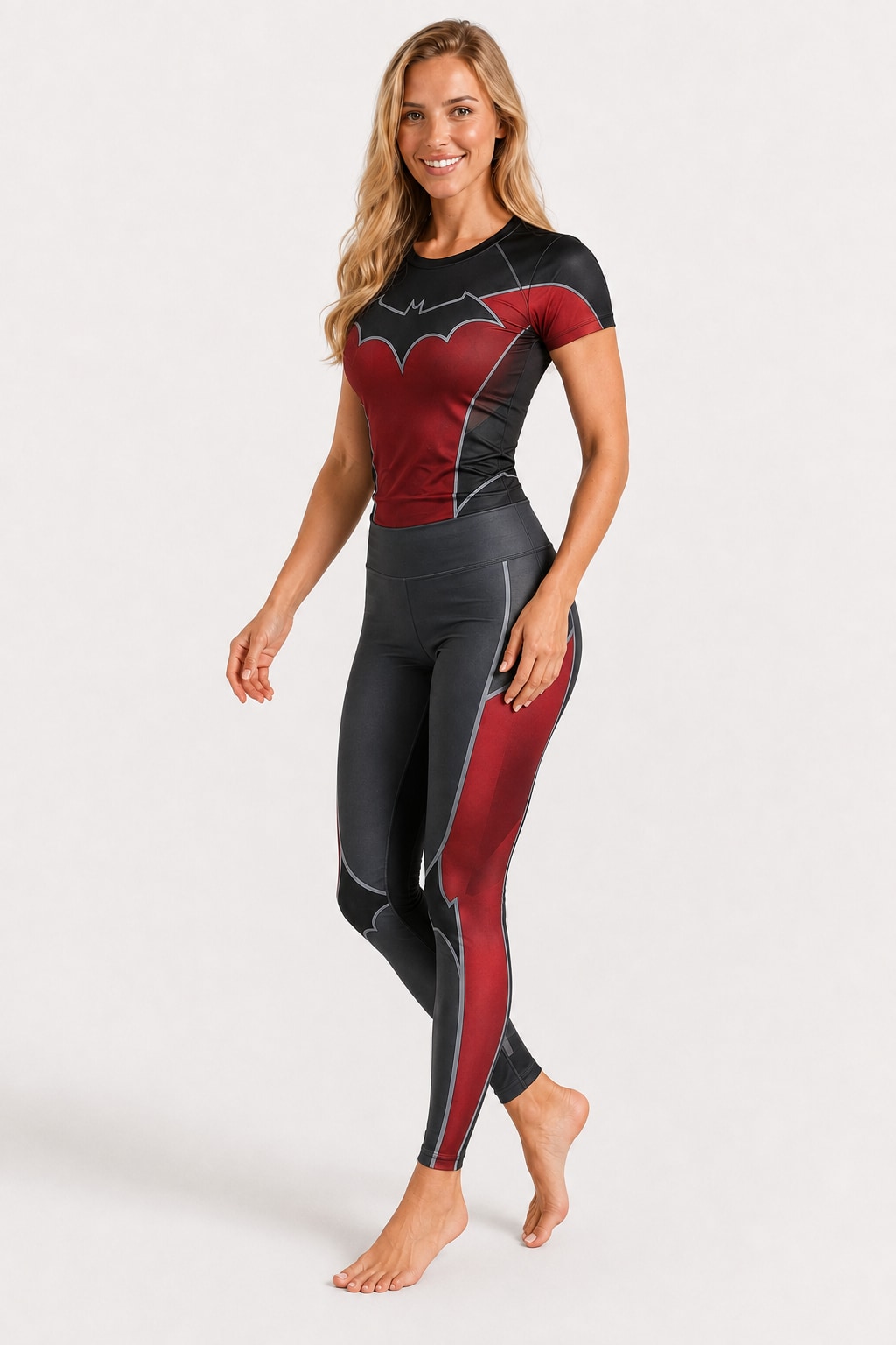 Conjunto Deportivo Batwoman Bordó y Grafito