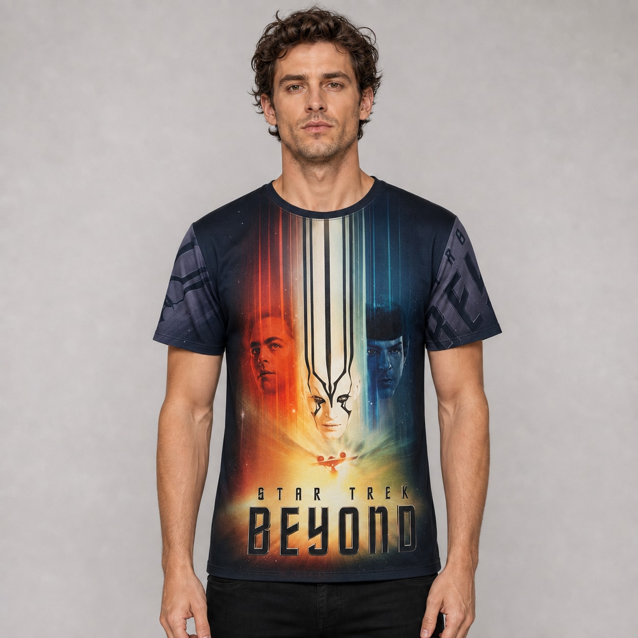 Remera Star Trek Beyond CS357 mockup fiel a la prenda real
