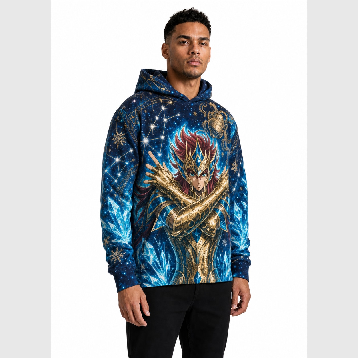 Buzo Saint Seiya semi costado - diseño idéntico al frente