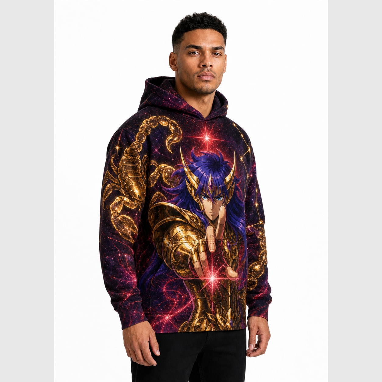 Buzo Saint Seiya semi costado - diseño idéntico al frente