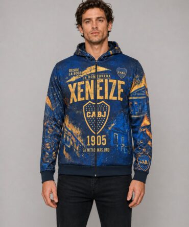 Buzo Boca Xeneize con cierre - mockup frente