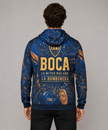Buzo Boca Xeneize con cierre - mockup espalda