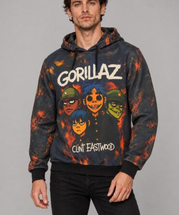 Buzo Gorillaz Clint Eastwood Ranwey, frente y dorso