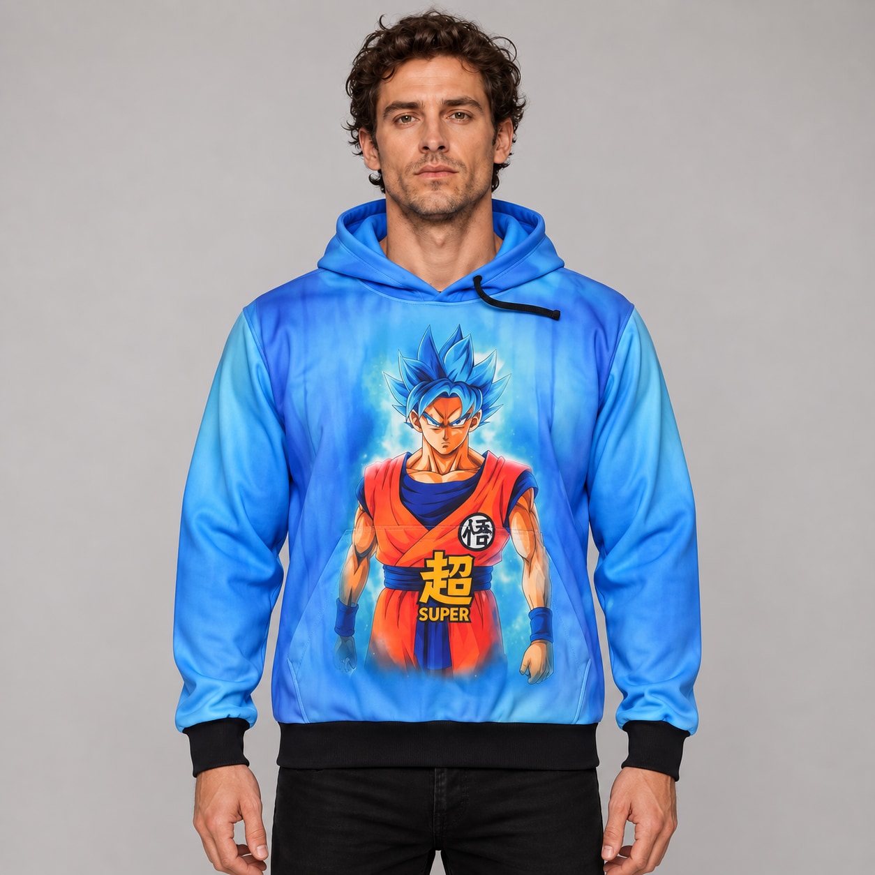 Buzo Dragon Ball Goku Ranwey, vistas frente y dorso