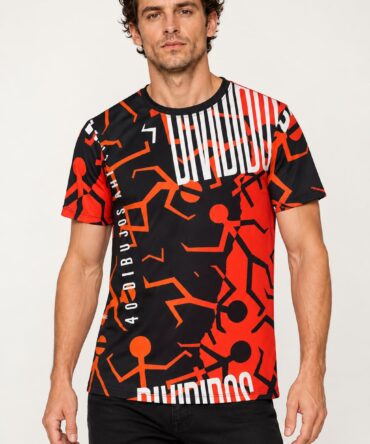 Remera Divididos diseño 40 Dibujos frente y dorso