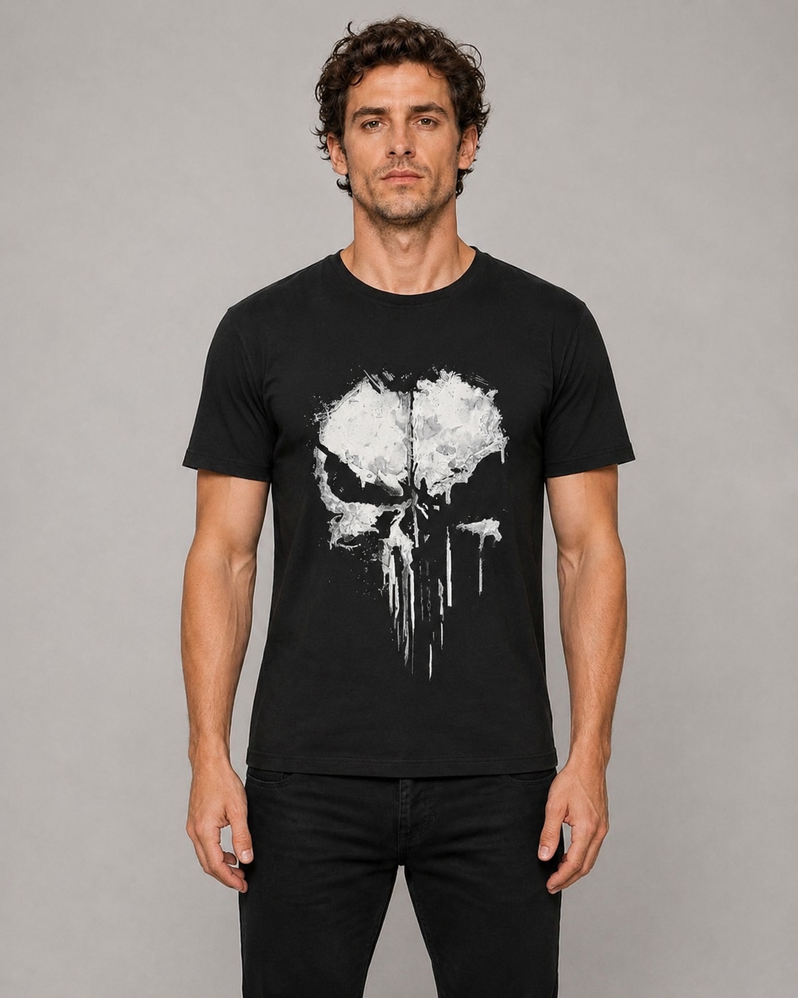 Remera Punisher algodón premium DTF - modelo frente