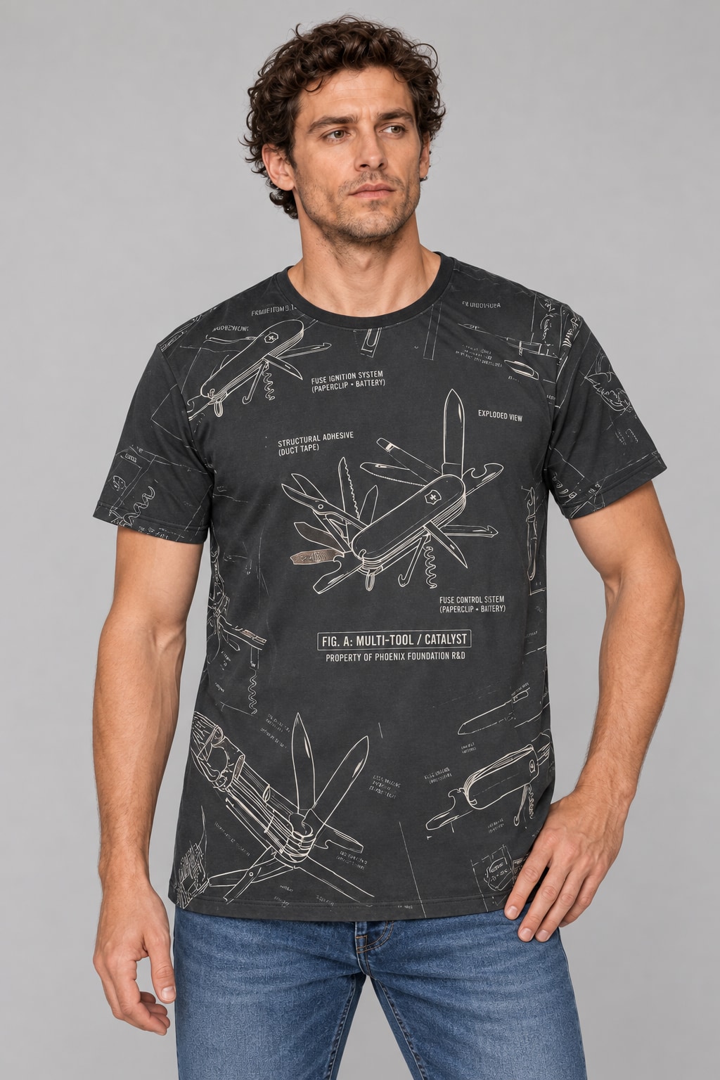 Remera MacGyver PR405 modelo frente