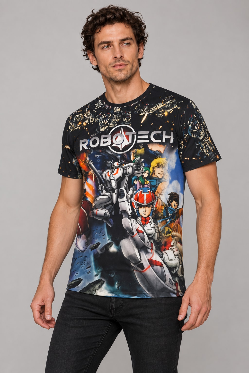 Remera Robotech PR028 Ranwey frente, detalle y dorso