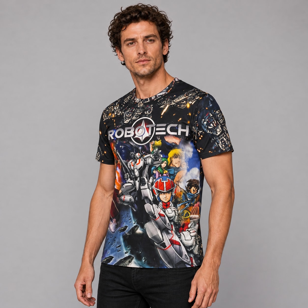 Remera Robotech PR028 Ranwey frente, detalle y dorso